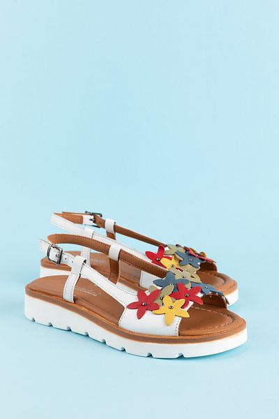Gondol Women's Genuine Leather Floral Sandals Mlk.4086