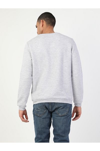 Colin's Men's Gray Melange Regular Fit Sweatshirt - Cl 1046286