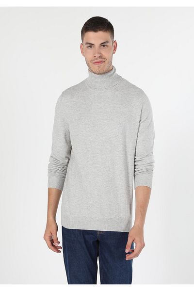 Colin's Pulover Fisherman Slim Fit pentru bărbați, gri Stone - Cl 1023624
