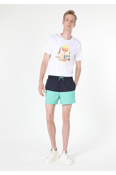 Colin's Мъжки зелени бански шорти Slim Fit, обикновени