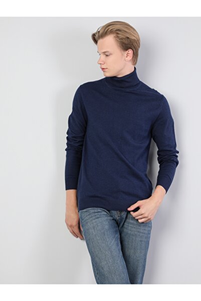 Colin's Slim Fit Balikci Erkek Mavi Kazak Cl1023624