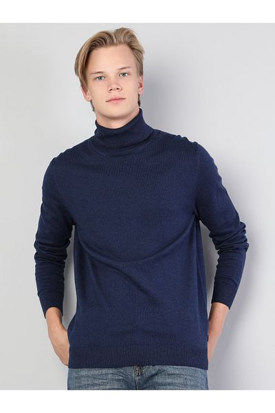 Colin's Slim Fit мъжки син пуловер Fisherman Cl1023624