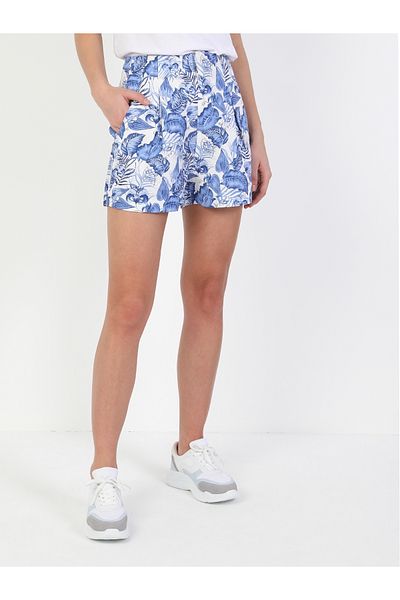 Colin's Regular Fit High Waist Women's Blue Shorts