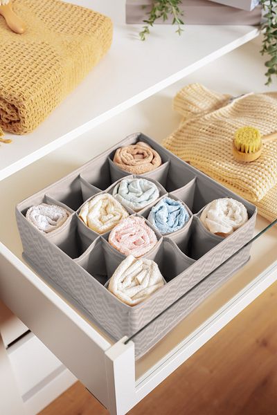 Serstil 16 Compartment Drawer Cabinet, Foldable Organized Log 28X28X12 cm