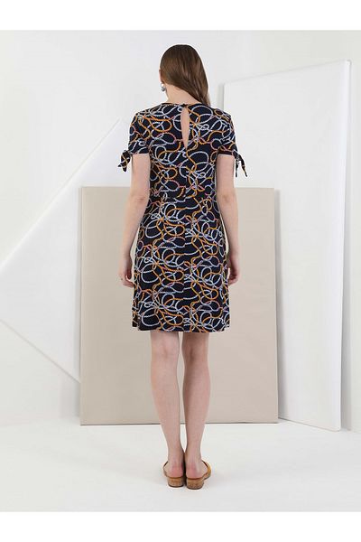 Colin's Regular Fit Women's Navy Blue Short Sleeve Dress