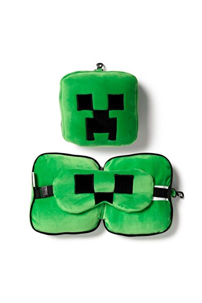 MINECRAFT Pernă de călătorie și mască de somn 2 în 1 din pluș, cu fermoar, pe...