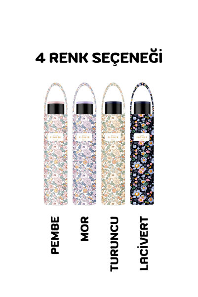 Wexta UV 50+ Minik Çiçek Desenli Şemsiye Pembe