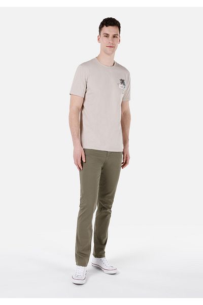 Colin's Straight Fit Low Waist Straight Leg Men's Green Trousers