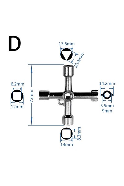 Choice D Multifunction Cross Switch Square Key Wrench Alloy Universal Triangle For Elevator Electrical Cup.