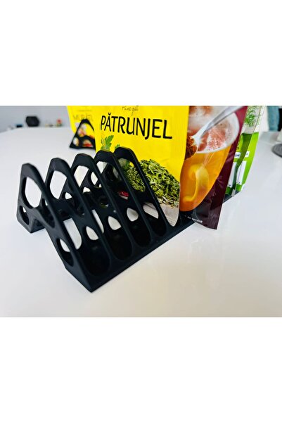 OEM Spice bag organizer holder 12 compartments 3D printed from PLA Black, Dudi Model
