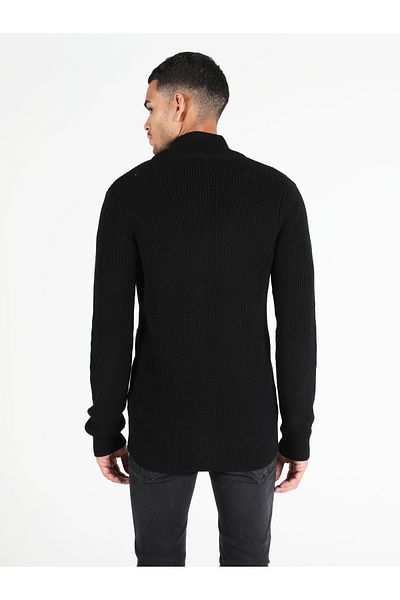 Colin's Men's Black Slim Fit Cardigan - Cl 1050050