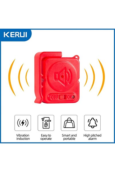 Kerui أجهزة استشعار إنذار الاهتزاز اللاسلكية ذات الاهتزاز الأحمر 120 ديسيبل، ...