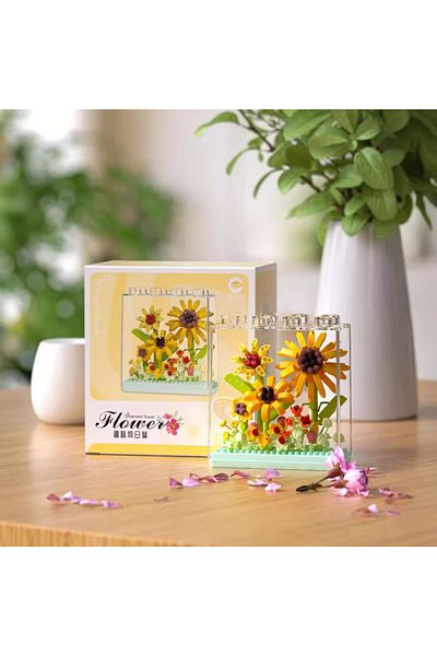 Choice With Box 7324 Creative Building Blocks Dream Flower Box Everlasting Flower Series Desktop Ornaments