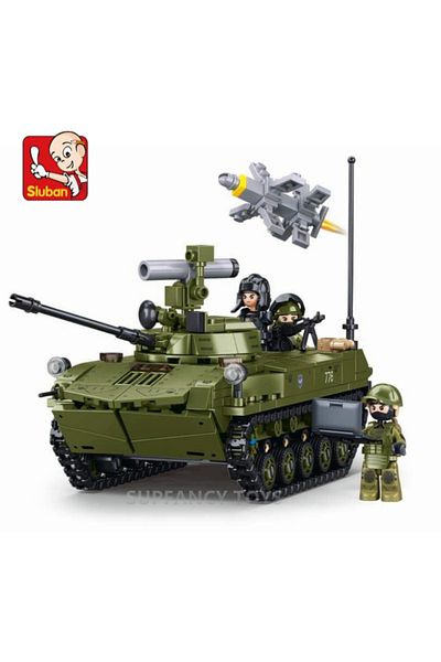 Sluban 530pcs No Box No1250 New Military Model Bricks Tank Infantry Fighting Vehicle Air Defense Sys