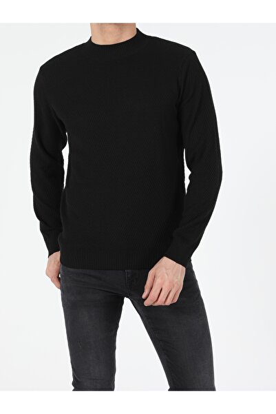 Colin's Regular Fit Yarım Balıkçı Yaka Erkek Siyah Kazak