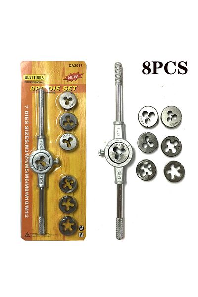 Choice 8pcs 8/12/20pcs Metric Hand Tap And Die Set M3-m12 Screw Thread Plugs Straight Taper Reamer Tools