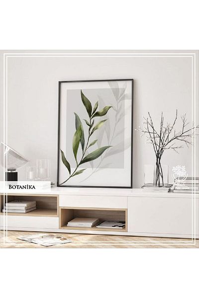 Tablomtr Masă decorativă Botanika cu cadru metalic din sticlă reală