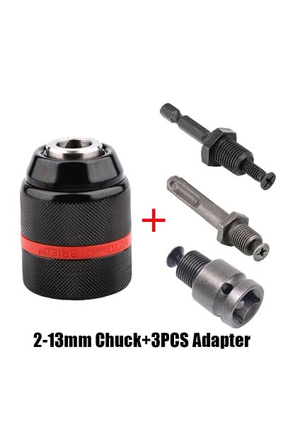 Choice Chuck And Shank Set 2-13mm Keyless Threaded Metal Drill Chuck, Hex Shank/sds/square Quick Grip Adapt
