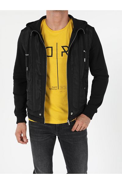 Colin's Мъжко черно палто Slim Fit