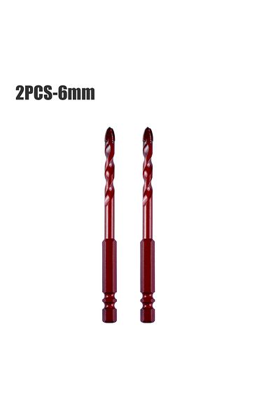 Choice 2pcs 6mm Cross Hex Drill Bit Set For Concrete Porcelain Tile Glass Metal Drill Bits Kit Tools Carbid