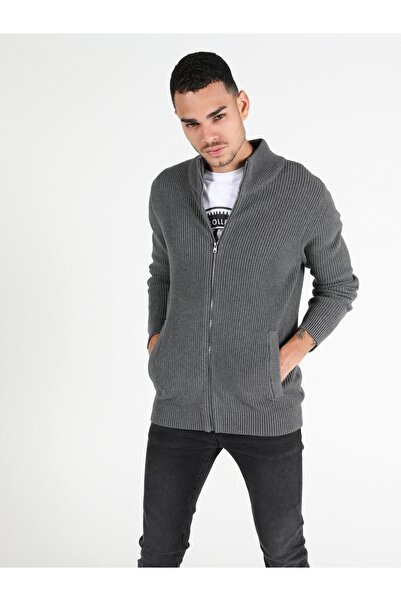 Colin's Slim Fit Erkek Gri Hırka