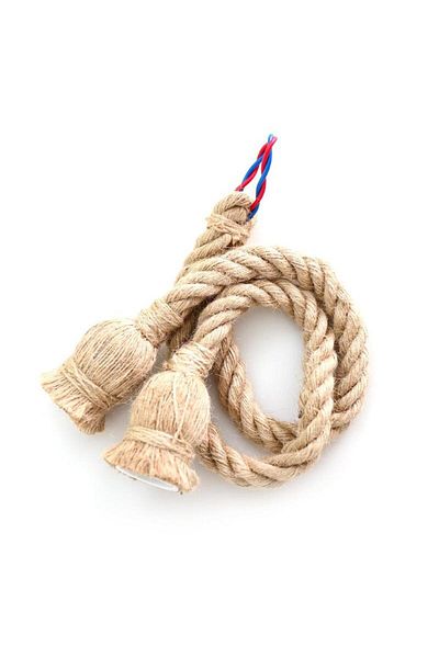 Alloet Double Head 1.5m Vintage Hemp Rope Electric Wire Cord For Diy E27 Edison Bulb Pendant Light Double/s