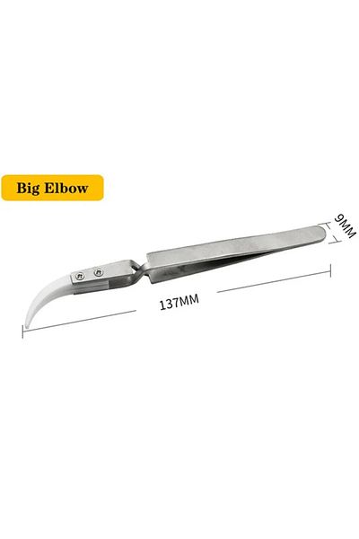 Choice Large Elbow 3 Pcs Ceramic Straight Tip Electronic Soldering Tweezers, Anti-static Reverse Acid Resis