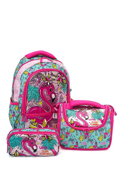 Wia Original Premium Comfort Model Waterproof Two Main Compartment Primary School 3-Piece School Backpack Set