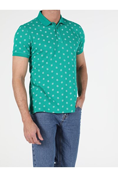 Colin's Регулярний крій, поло-комір, чоловічий зелений футболка з короткими рукавами