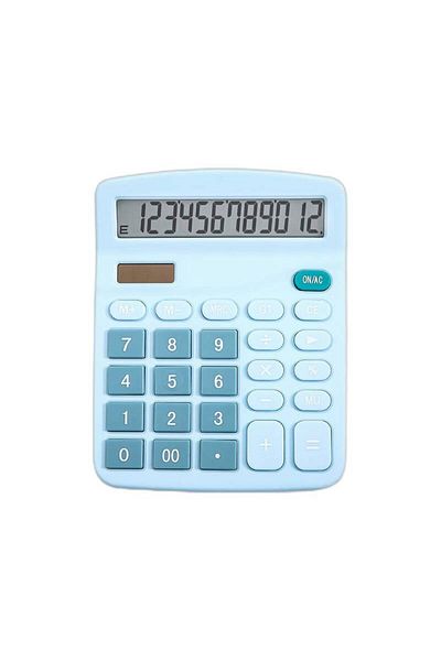 Choice Blue 12 Digits Electronic Calculator Solar Calculator Dual Power Supply Calculator For Home Office S