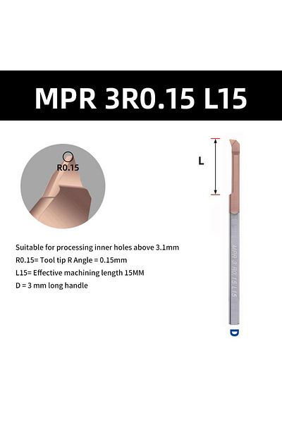 Choice Mpr 3 R0.15 L15 Kakarot Mpr Boring Cutter For Boring Coated Carbide Mini Internal Lathe Turing Tool
