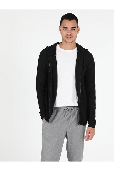 Colin's Black Slim Fit Men's Cardigan - Cl 1050730