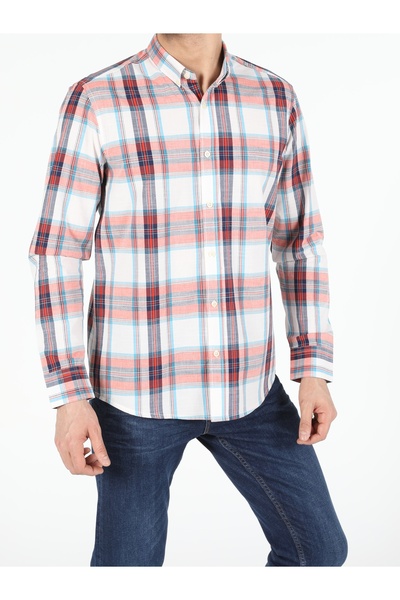 Colin's Regular Fit Shirt Neck Erkek Turuncu Uzun Kol Gömlek