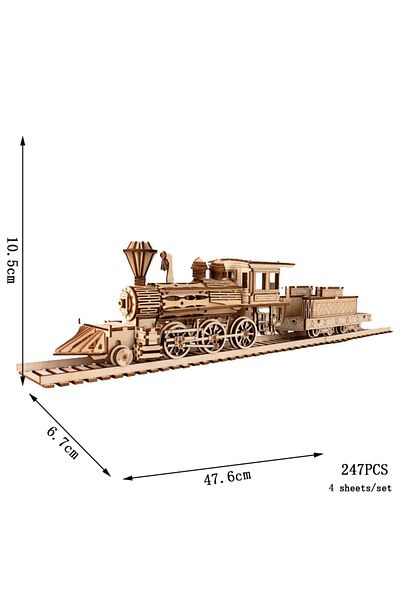 Choice Hb11-steam Train 3d Wooden Puzzle Streetcar Sakura Journey Tram Station Retro Car Bus Model Diy Asse