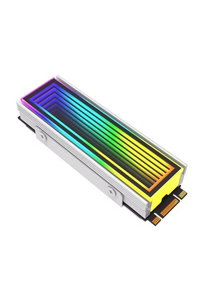 Choice مبرد كمبيوتر 2280 SSD M2 أبيض 5 فولت/3 سنون مع تقنية Argb Aura Sync، مبرد ألومنيوم PC RGB M.2 Nvme، مشتت حراري