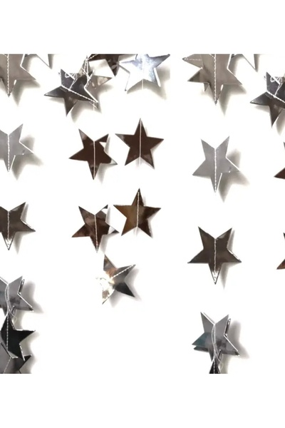Deniz Party Store Metalik Gümüş Yıldız Uzar Dekor Süs