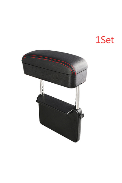 Choice مجموعة واحدة من صندوق مسند ذراع السيارة باللون الأسود والأحمر لدعم الكوع ومنظم فجوة مقعد السيارة القابل للتعديل وصندوق مسند الذراع للسيارة