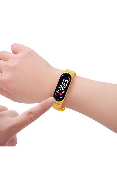 Choice 6pcs Pokemon Digital Children's Anime Pikachu Silicone Wristband Led Watch Puzzle Creative Gift Box
