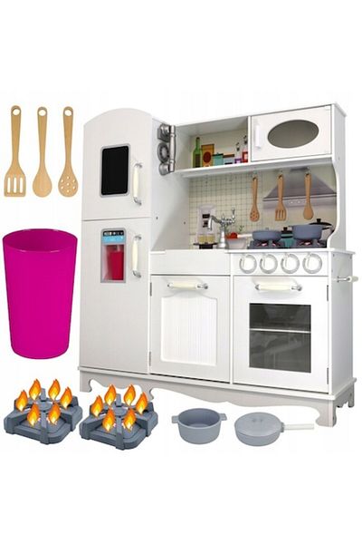Smart Vibe Vintage Kitchen For Children With Led Lighting, Wooden Accessories, Woodplay