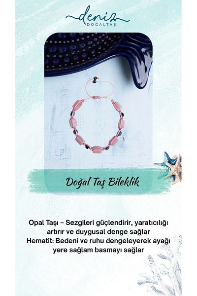 Deniz Doğal Taş Bracelet - Blue