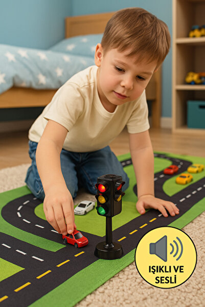 TOYFEST Sesli Ve Işıklı Trafik Lambası - 14 cm