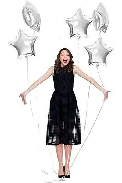 Deniz Party Store Silver Color Star Foil Balloon 5 Pieces 45 cm
