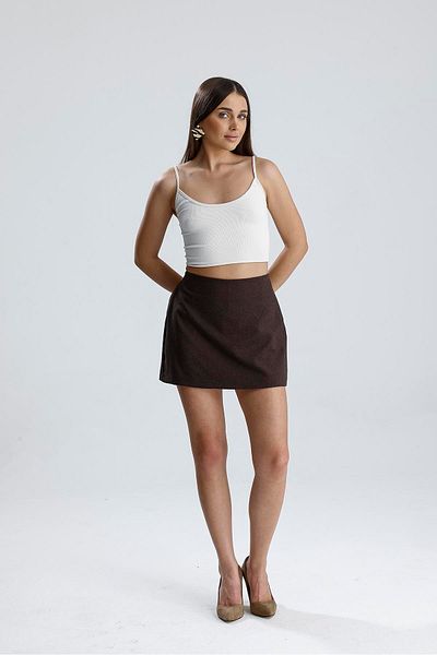 VAPUR TEKSTİL Elastic Waist Side Zipper Shorts Skirt