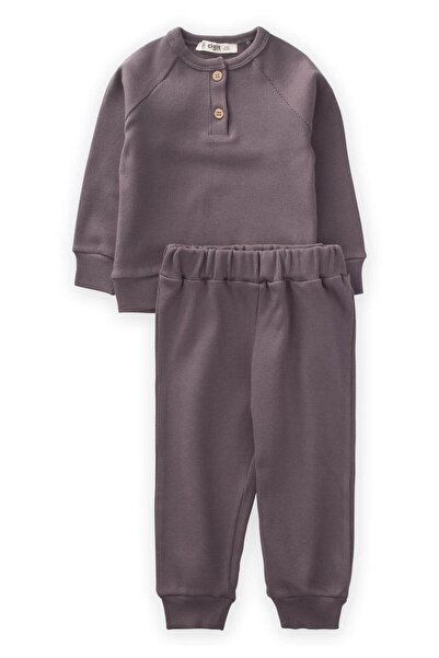 Cigit طقم رجالي أساسي بأكمام راجلان 1-5 سنوات أنثراسايت