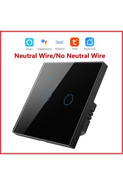 Choice 101jl-black-02 Smart Switch Eu Wifi Smartlife Neutral Wire/no Neutral Wire Touch Light Switch 220v W