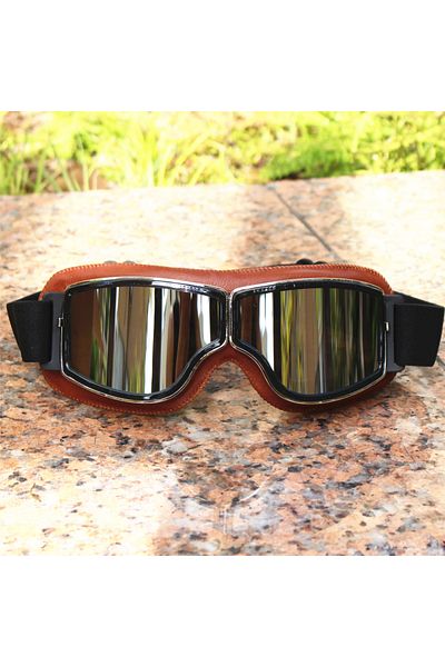 Choice 8 Best Selling Vintage Goggles Motorcycle Leather Goggles Glasses Cruiser Folding Goggles Newest Su.