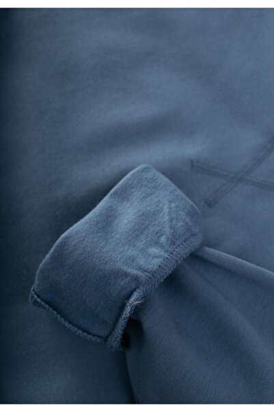 Cigit Basıc Karyoka Detaylı Sweatshirt Takım 3-8 Yaş Indigo Mavi