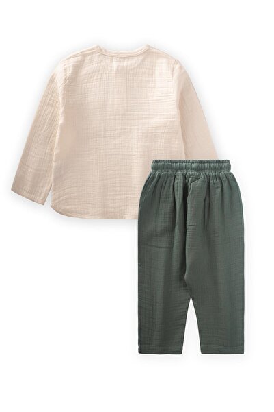 Cigit 2-8 Years Natural Shirt Organic Bohemian Seasonal Suit