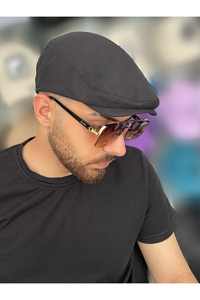 ZERAMİNE London Cap Hat Elastic Summer Black Cap