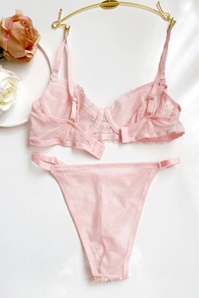 gc gece incisi Σετ σουτιέν με κεντητό λουλούδι